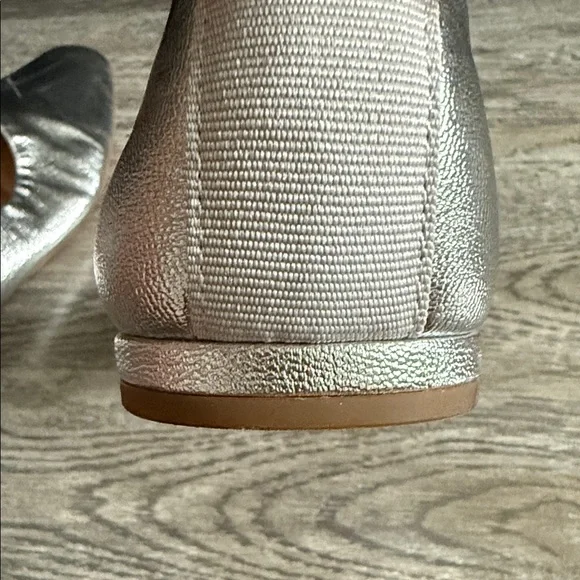 Franco Sarto Metallic Silver Square-Toe Ballet Flat - Picture 6 of 6
